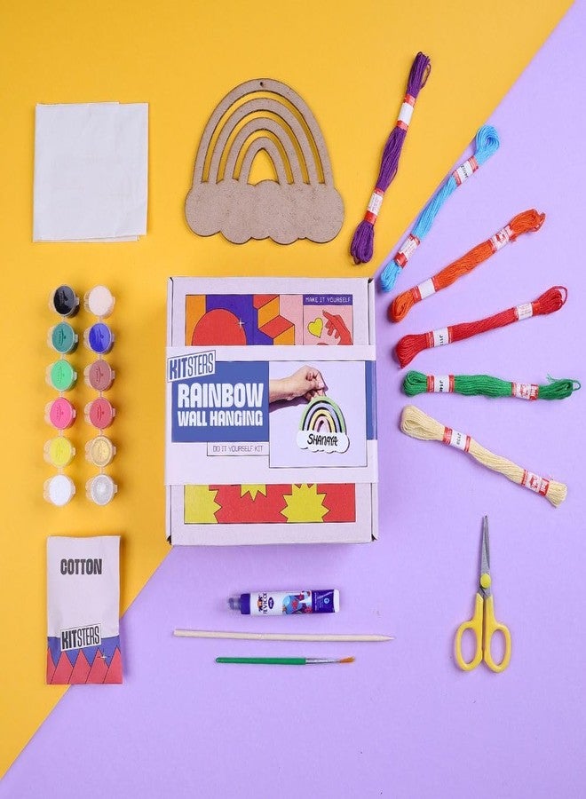 KITSTERS DIY Rainbow Wall Hanging Painting Kits | DIY Craft Kit, Paint at Home, Gift for Her, Craft Kit for Kids, Gift for Him, Paint Party for Kids, Rainbow Crafts - Image 1